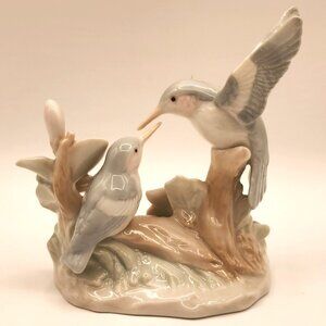 Vintage George Good Signed Gaylord Hummingbirds and Flowers Ceramic Figurine
